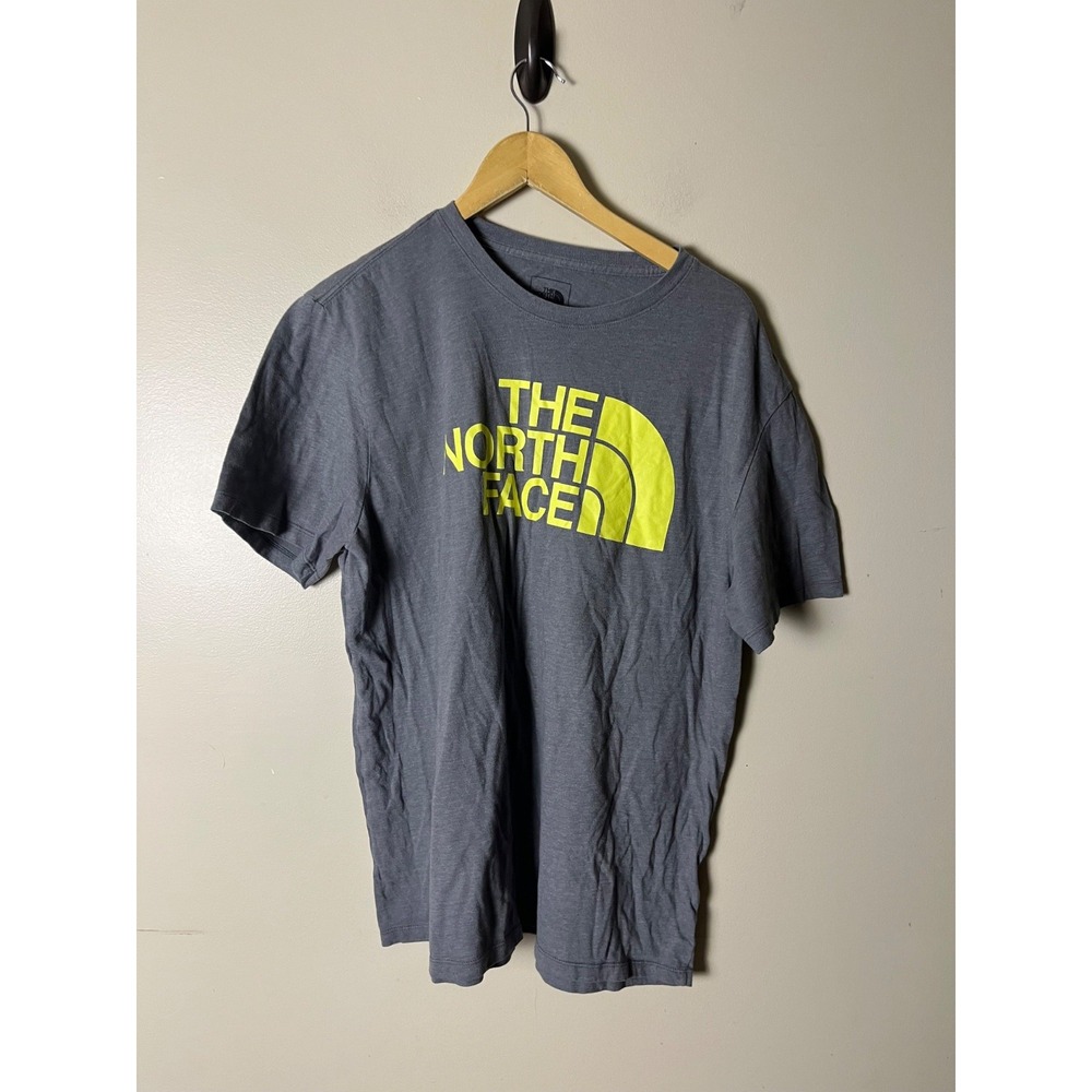 The North Face Men's XL Gray T-Shirt Yellow Logo Casual